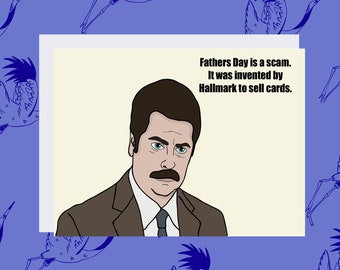 Ron Swanson Funny Fathers Day Card Funny Dad Card Funny Fathers Day Gift New Dad Card Funny Dad Gift for Dad First Fathers Day