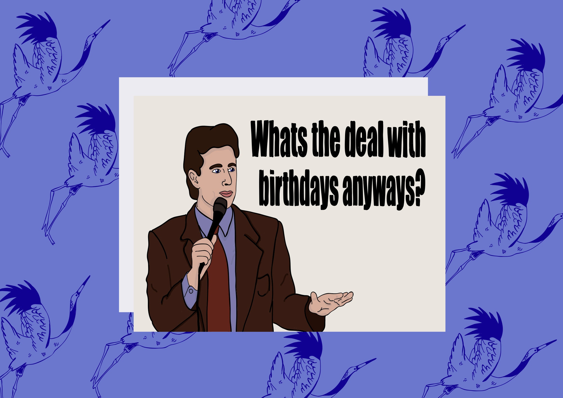Jerry Seinfeld Birthday Card Funny Birthday Card Greeting Card Seinfeld