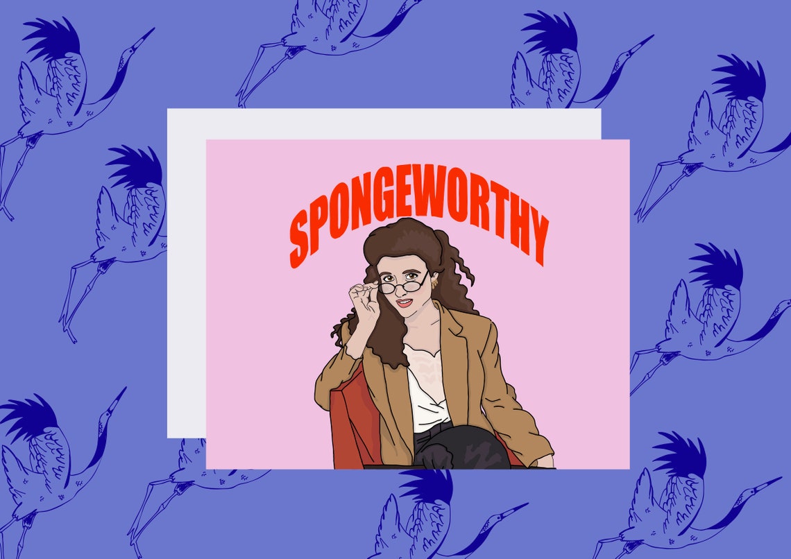 Elaine Benes Seinfeld Greeting Card Spongeworthy Funny Christmas Card