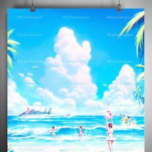 Costa Del Sol Final Fantasy VII Rebirth- Limited Edition Fine Art Sketch Print -FF7 Poster -FFVII Rebirth