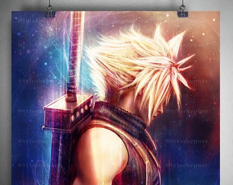 Cloud Final Fantasy VII Remake - Limited Edition Fine Art Print -FF7 Poster