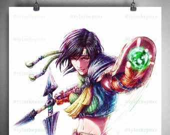 Yuffie Final Fantasy VII- Limited Edition Fine Art Sketch Print -FF7 Poster -FFVII Rebirth