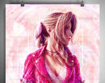 Aerith Final Fantasy VII - Limited Edition Fine Art Print -FF7 Poster -FFVII Rebirth