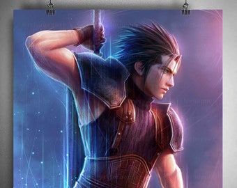 Zack Final Fantasy VII Remake - Limited Edition Fine Art Print -FF7 Poster- Crisis Core Reunion