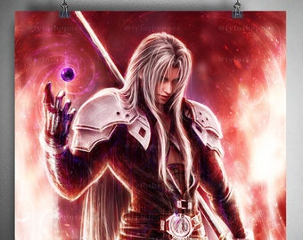 Final Fantasy VII Remake Sephiroth - Impression d'art en édition limitée - Poster FF7