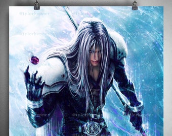 Sephiroth Final Fantasy VII Rebirth- Limited Edition Fine Art Sketch Print -FF7 Poster -FFVII Rebirth