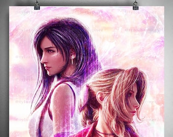 Tifa and Aerith Final Fantasy VII - Limited Edition Fine Art Print -FF7 Poster -FFVII Rebirth