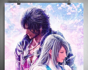 ファイナルファンタジー16 PC版宣伝アート　ポスター ファイナルファンタジー XVI クライヴとジル - 限定版ファイン