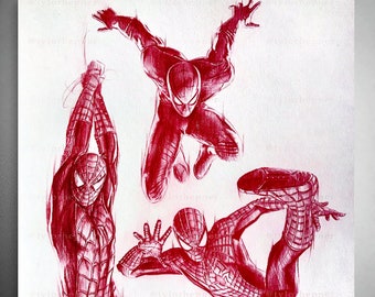 Schetsafdruk Spiderversum - Fine Art-afdruk in beperkte oplage
