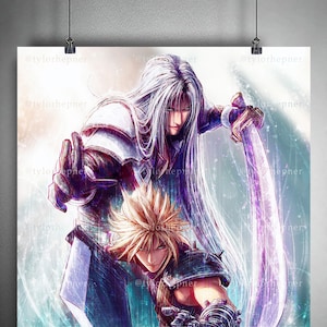 Cloud and Sephiroth Final Fantasy VII - Limited Edition Fine Art Print -FF7 Poster -FFVII Rebirth