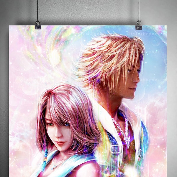 Tidus and Yuna Final Fantasy X- Limited Edition Fine Art Print -FFX Poster