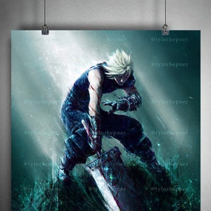 Puppet Cloud Final Fantasy VII Rebirth- Limited Edition Fine Art Sketch Print -FF7 Poster -FFVII Rebirth