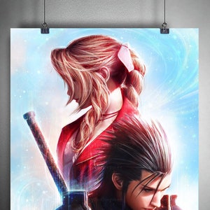 Zack and Aerith Final Fantasy VII Remake - Limited Edition Fine Art Print -FF7 Poster-