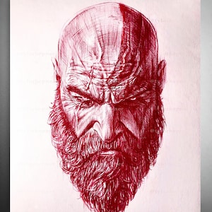 God of War- Limited Edition Fine Art Sketch Print -