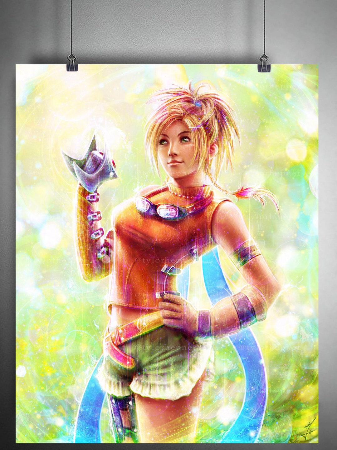 Final Fantasy X FF 10 Rikku Rainbow Foil Holo Character Figure Art Card B