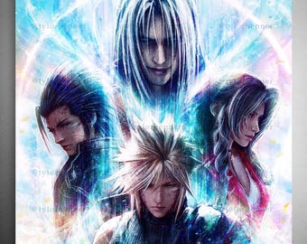 Revelation Final Fantasy VII Character Art - Limited Edition Fine Art Print - FF7 Poster- Gaming Room Gift- Cloud, Zack, Aerith, Sephiroth