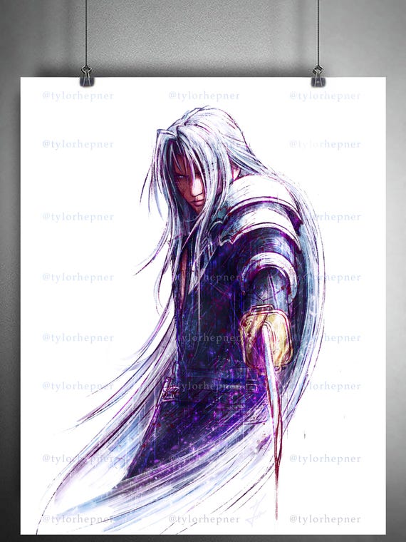 Sephiroth Final Fantasy VII- Limited Edition Fine Art Sketch Print