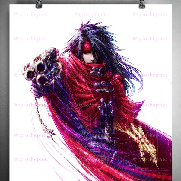 Vincent Final Fantasy VII- Limited Edition Fine Art Sketch Print -FF7 Poster -FFVII Rebirth