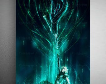 Tifa Saving Cloud - Final Fantasy VII Lifestream Limited Edition Fine Art Print - FF7 Remake Part 3 Poster- Gaming Room Gift