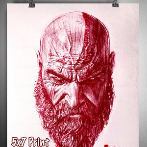 God of War Limited Edition Fine Art Print Kratos Poster image 2
