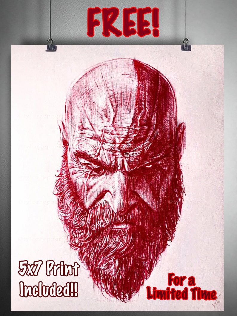 God of War Limited Edition Fine Art Print Kratos Poster image 2