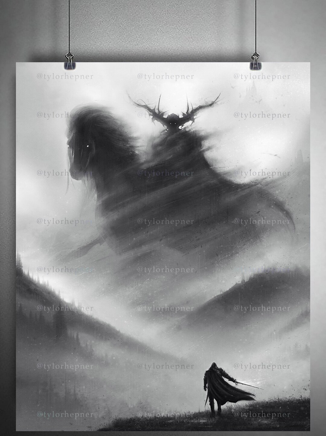 MYTHOS Final Fantasy XVI Odin Limited Edition Fine Art Sketch Print FFXVI Poster FF16 Etsy