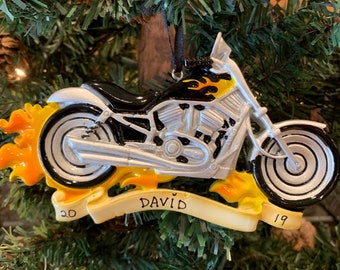 MOTORCYCLE ORNAMENT- Personalized Motorcycle Christmas Ornament