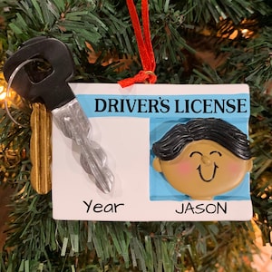 Personalized Ethnic Teen Boy Drivers License-Teen Boy-Ethnic-Personalized Ornament-African American-Drivers Permit
