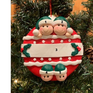 ORNAMENT FAMILY 4 - Personalized Family Christmas Ornament-grandkids-grandparents