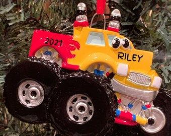 MONSTER TRUCK ORNAMENT-Personalized Christmas Ornament-Monster Truck-Truck Ornament