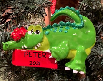 Personalized Alligator Christmas Ornament: Gift for Alligator Lovers