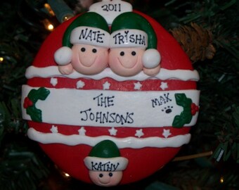ORNAMENT FAMILY 3 - Personalized Christmas Ornament