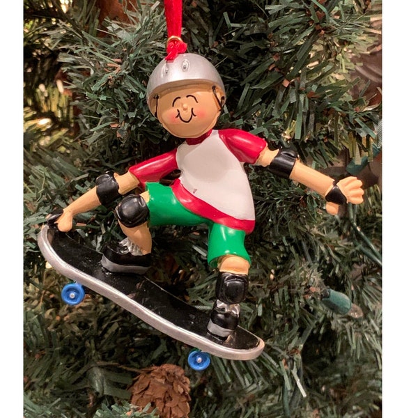 SKATEBOARDER BOY - Personalized Christmas Ornament-Skateboarding boy