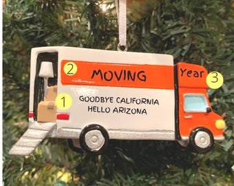Moving Van Christmas Ornament: New Home Keepsake-moving van-1st home-1st apartment