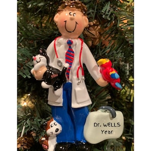 Personalized Veterinarian Christmas Ornament-Favorite Vet Ornament-Personalized and dated with vet name