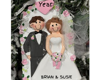 Wedding Couple ornament-personalized wedding ornaments-bride and groom