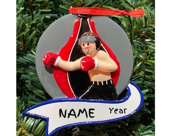 Personalized Boxing Christmas Ornament - MMA Fighter with Gloves