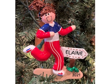 PERSONALIZED JOGGER GIRL-Personalized Jogging Girl Ornament