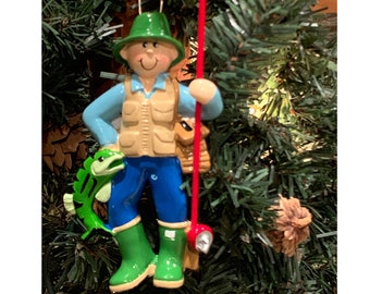 FISHERMAN - Personalized Fisherman Christmas Ornament-fishing ornaments-fish ornaments