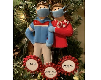 2020 Christmas Couple Ornament: Pandemic First Christmas