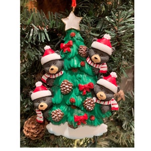 CHRISTMAS BEAR TREE 4 - Personalized Family Christmas Ornament
