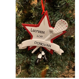 LACROSSE PLAYER - Personalized Lacrosse Christmas Ornament