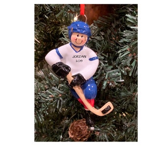 HOCKEY PLAYER - Personalized Ice Hockey Christmas ornament