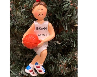 BASKETBALL Boy - Personalized Basketball Player Christmas Ornament