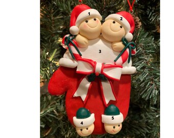 thumbnail image 2 of Catzon Christmas Hanging Ornament Personalized Mitten Family-4 Golves | BIG W 2 of 13