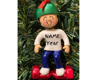 HOVERBOARD Boy-Personalized Hoverboard Christmas Ornament