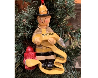 FIREFIGHTER - Personalized Fireman Christmas Ornament