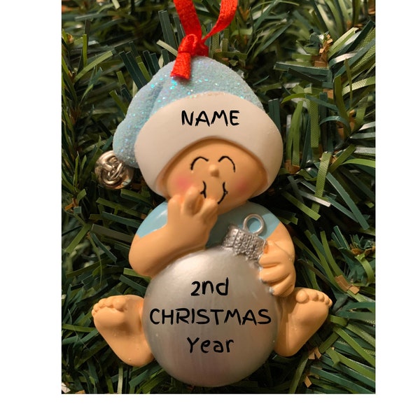 BABY Ornament Ball Boy-2nd Christmas-personalized ornament-1st Christmas ornament