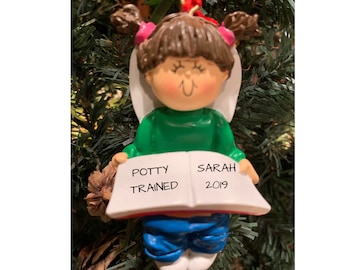 Personalized Potty Trained Girl Christmas Ornament