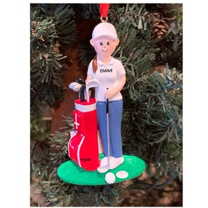 Personalized Lady Golfer Ornament-Golfing-Personalized Golf Ornament-Lady Golfer
